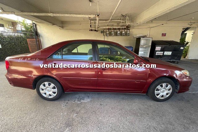 2003 Toyota Camry 4 Puertas Rojo carro usado precio bajo de 1500 dolares en los angeles